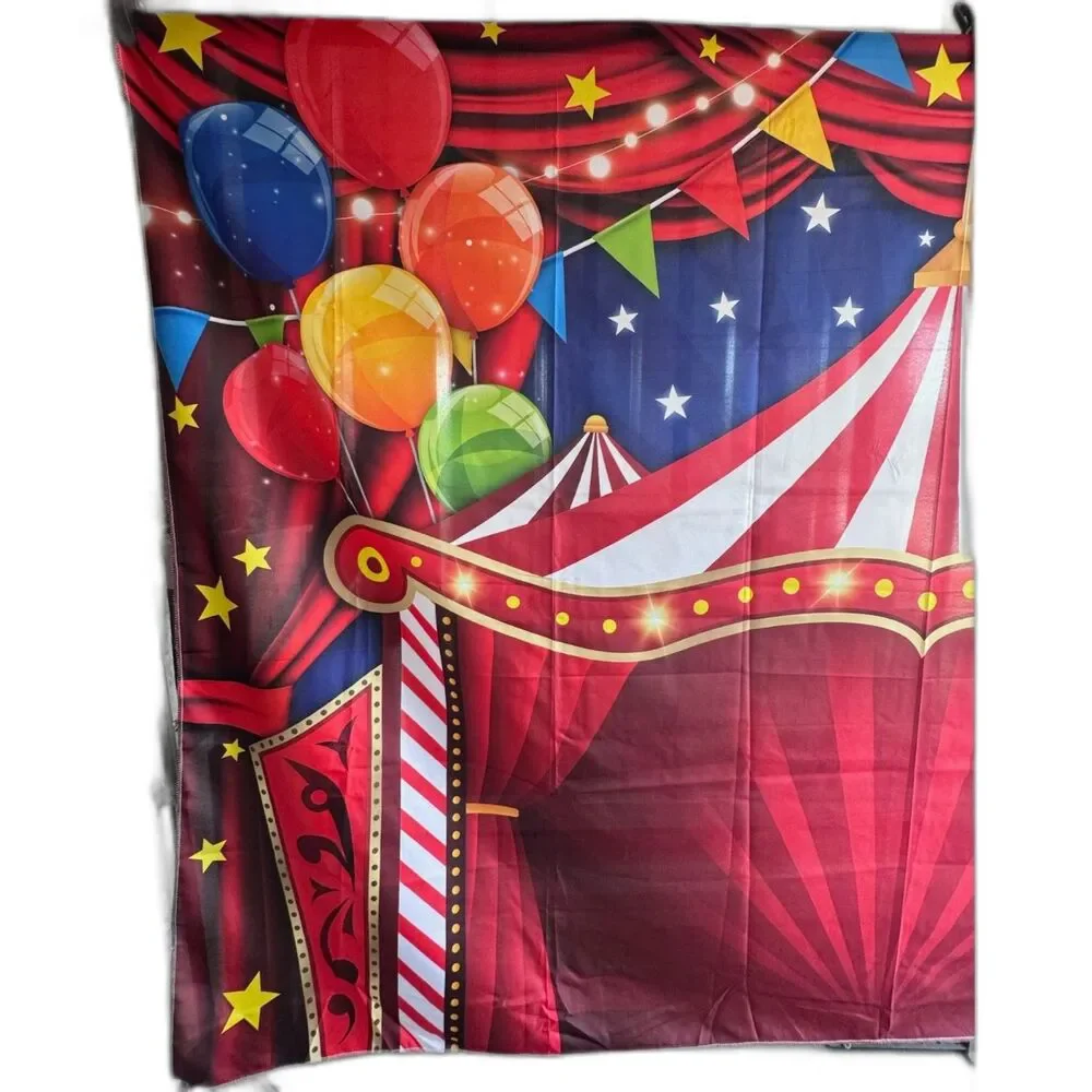 Circus Big Top / Carnival Quality Fabric Photo Backdrop Party Decor Banner Fun!!